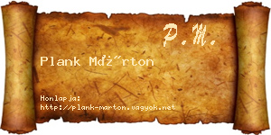 Plank Márton névjegykártya